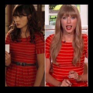 Taylor Swift Bordeaux red scalloped dress Anthropologie size small